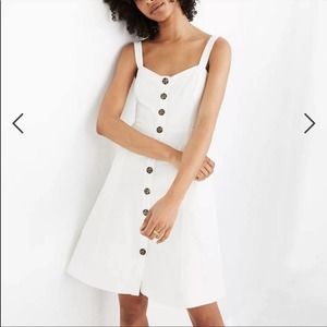 MADEWELL White Button Front Midi Dress
